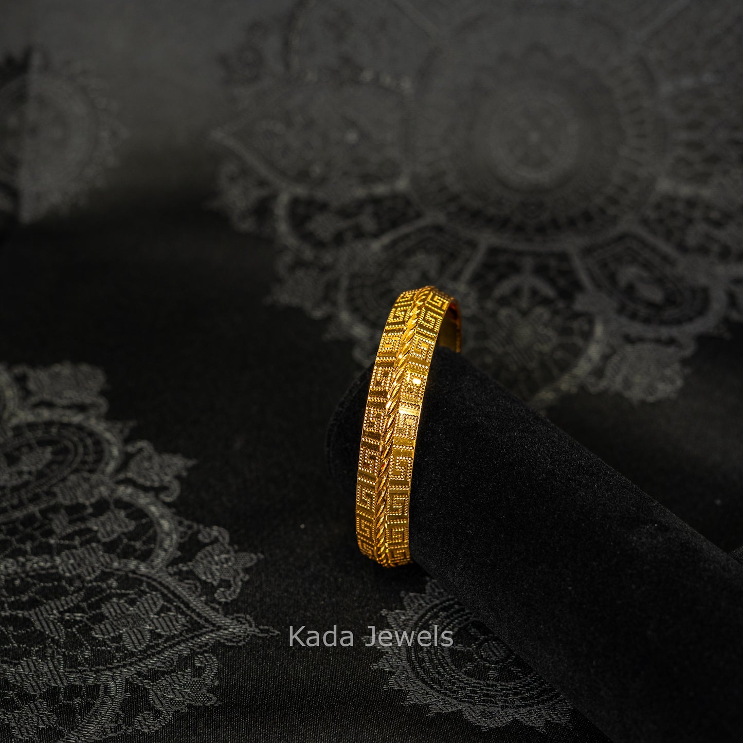 Gold Plated Wide Designer Men’s Kada