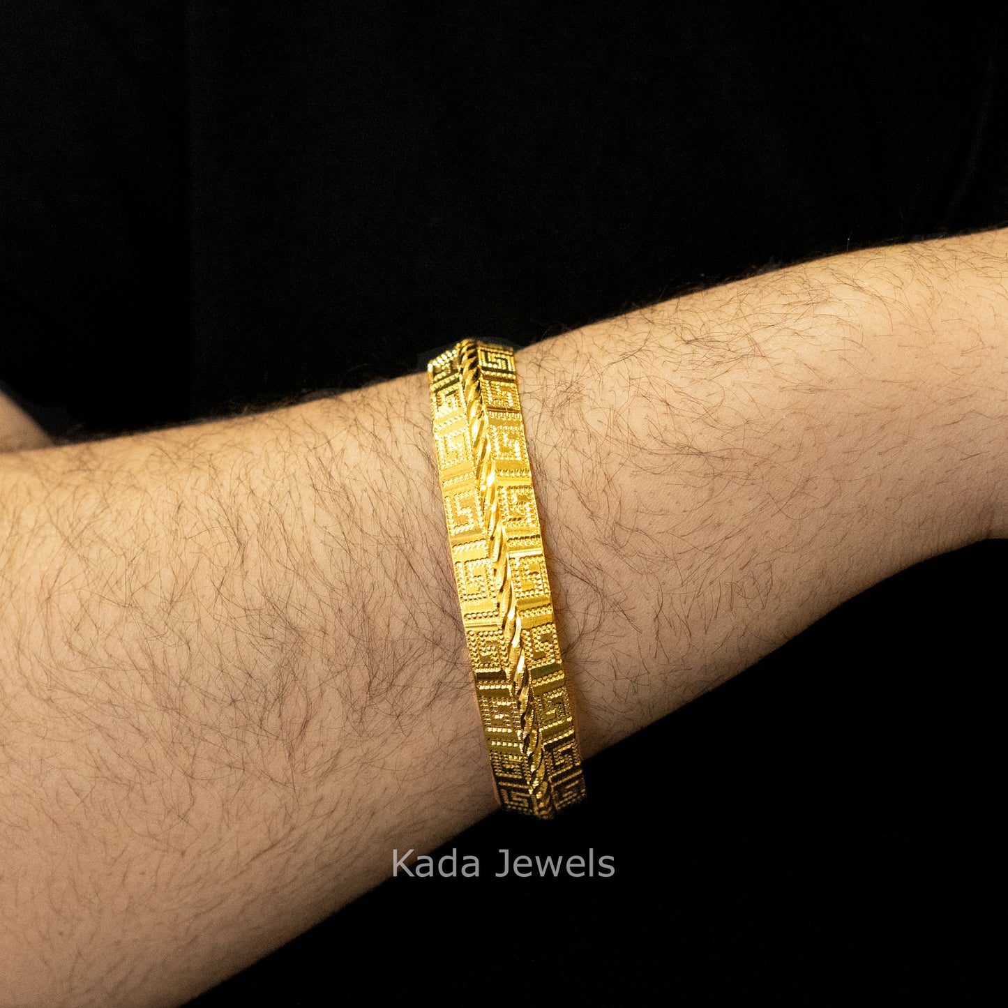 Gold Plated Wide Designer Men’s Kada