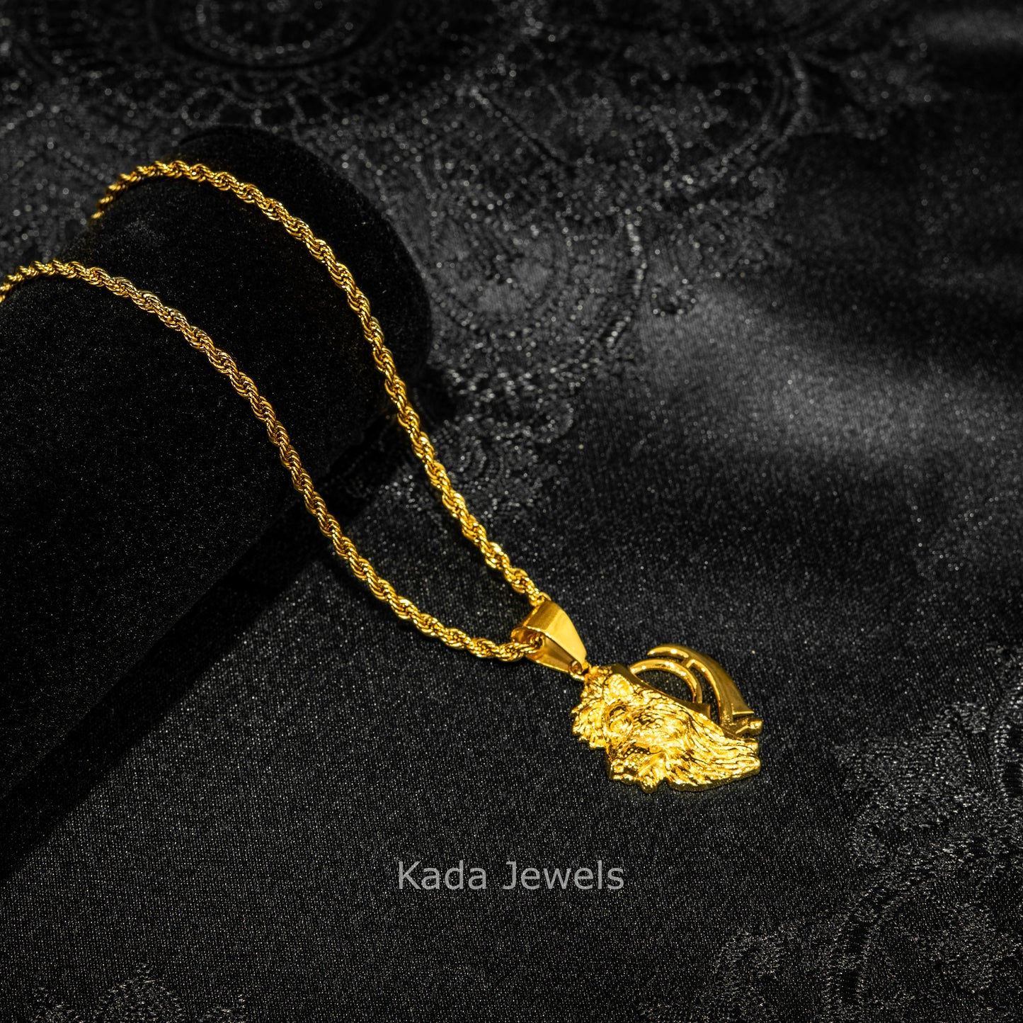 Lion Khanda Pendant with Rope Chain