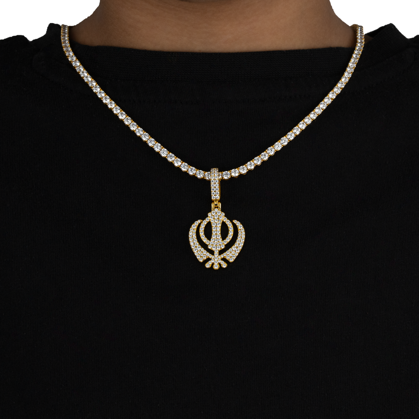 Moissanite Khanda Pendant, New Edition