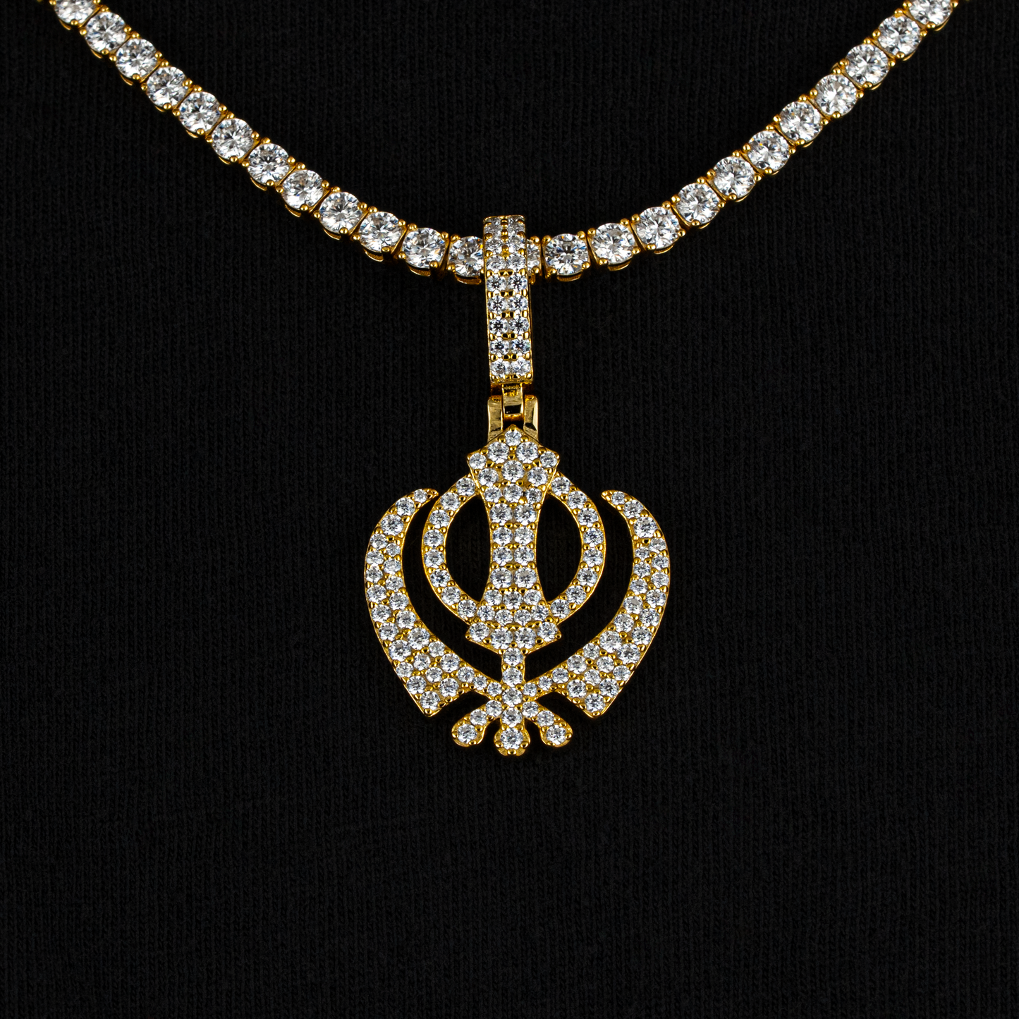 Moissanite Khanda Pendant, New Edition