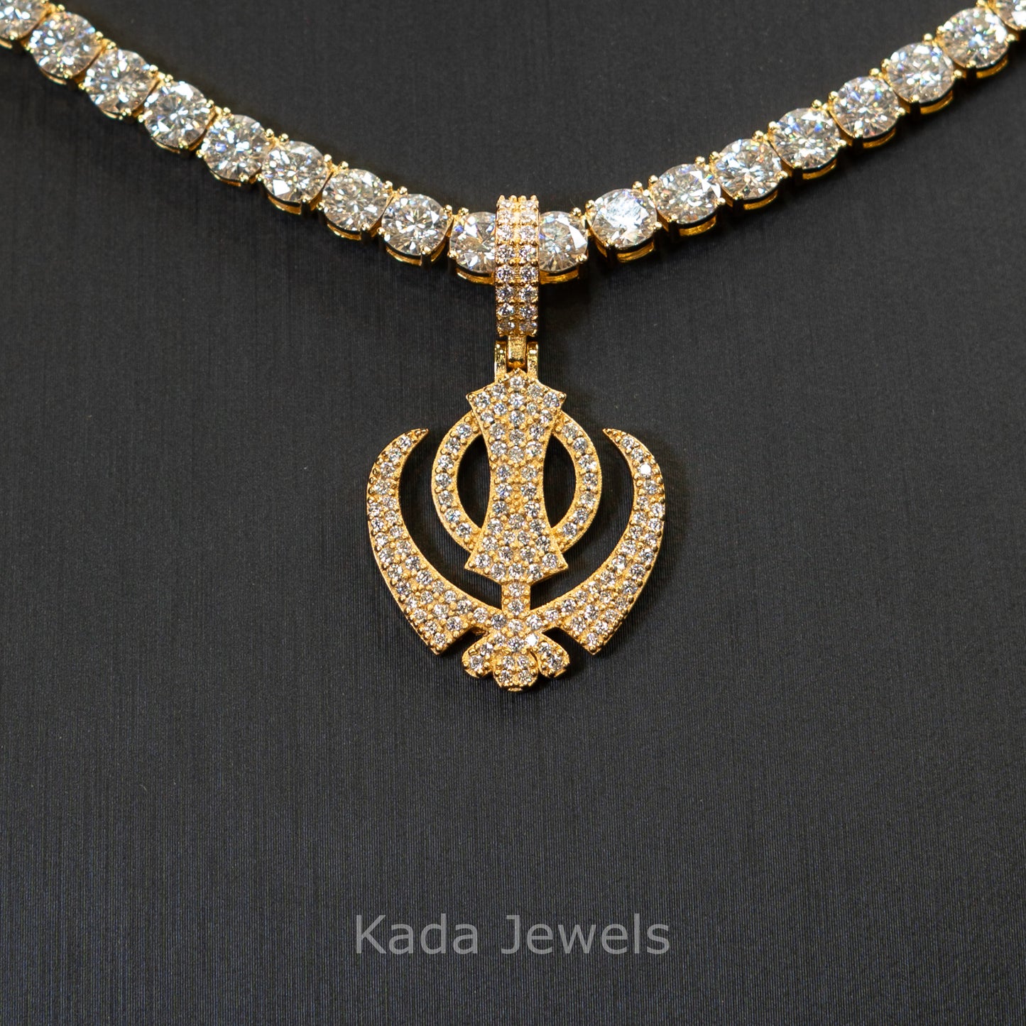Moissanite Khanda Pendant