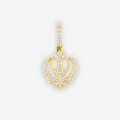 Gold Moissanite Khanda Pendant