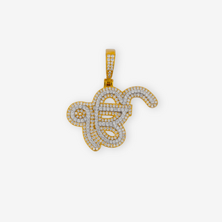 Two Tone Ik Onkar Moissanite Pendant (Made to Order)