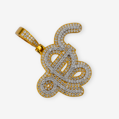 Two Tone Ik Onkar Moissanite Pendant (Made to Order)